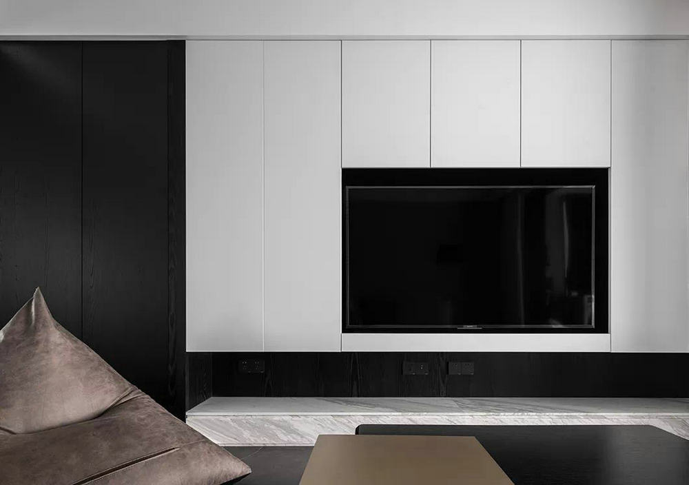 綠地公館118平現代黑白灰裝修效果圖