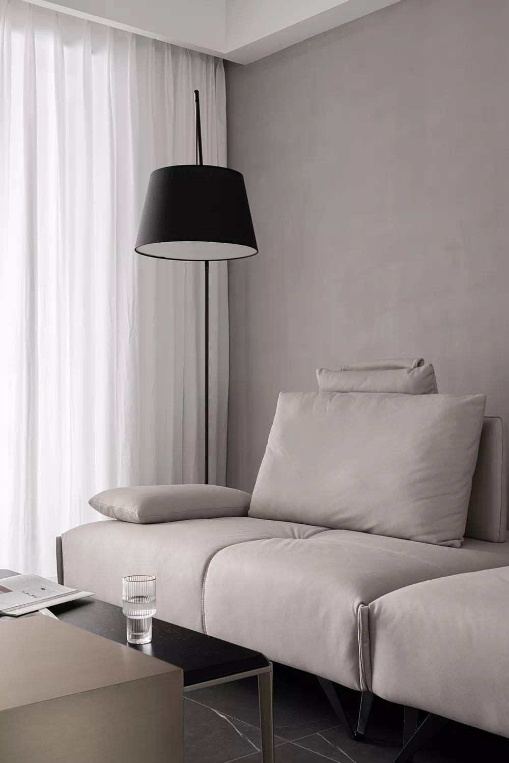 綠地公館118平現代黑白灰裝修效果圖