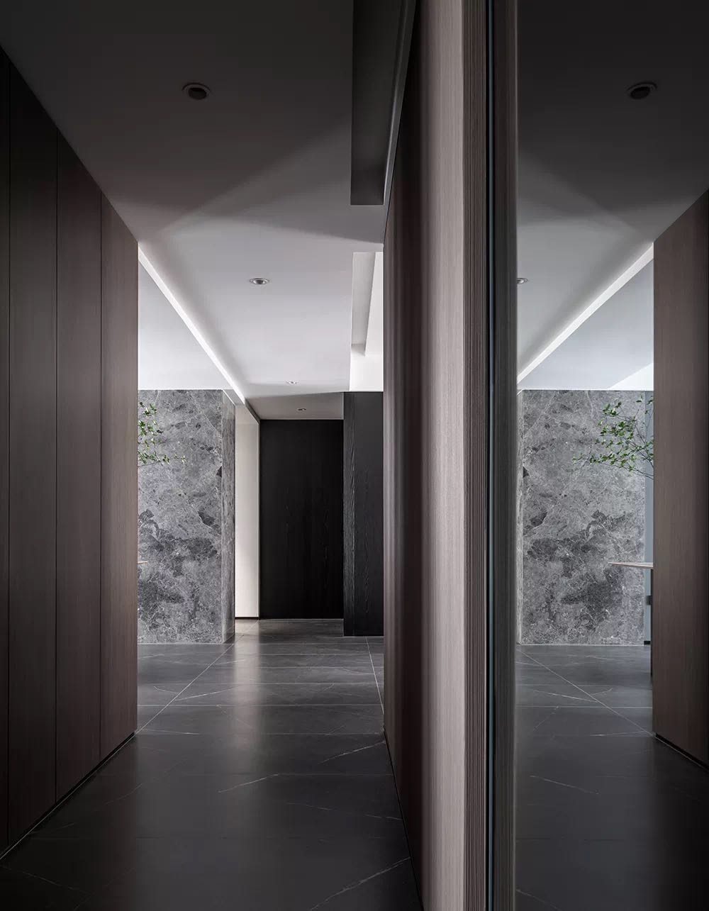 綠地公館118平現代黑白灰裝修效果圖