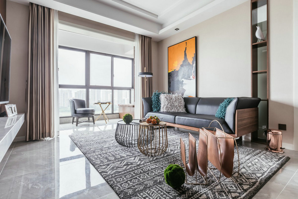 遠洋漢口中心92平現代風格裝修效果圖