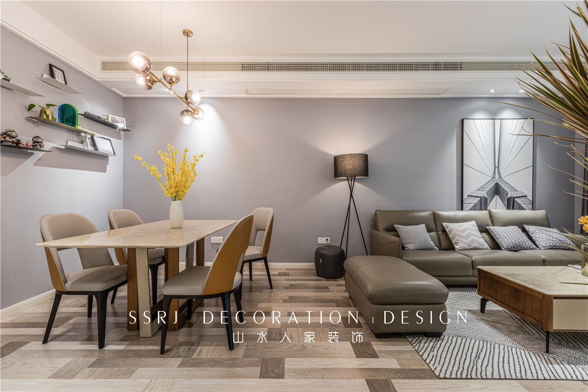 金沙泊岸135平現代簡約風格裝修效果圖