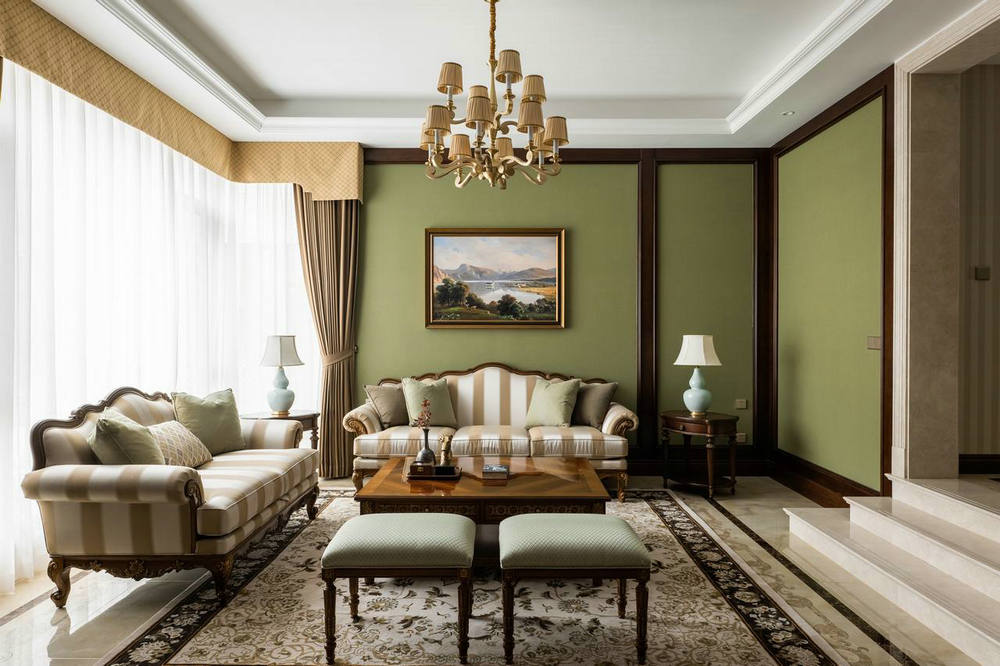 武漢琨御府168平美式風格裝修效果圖
