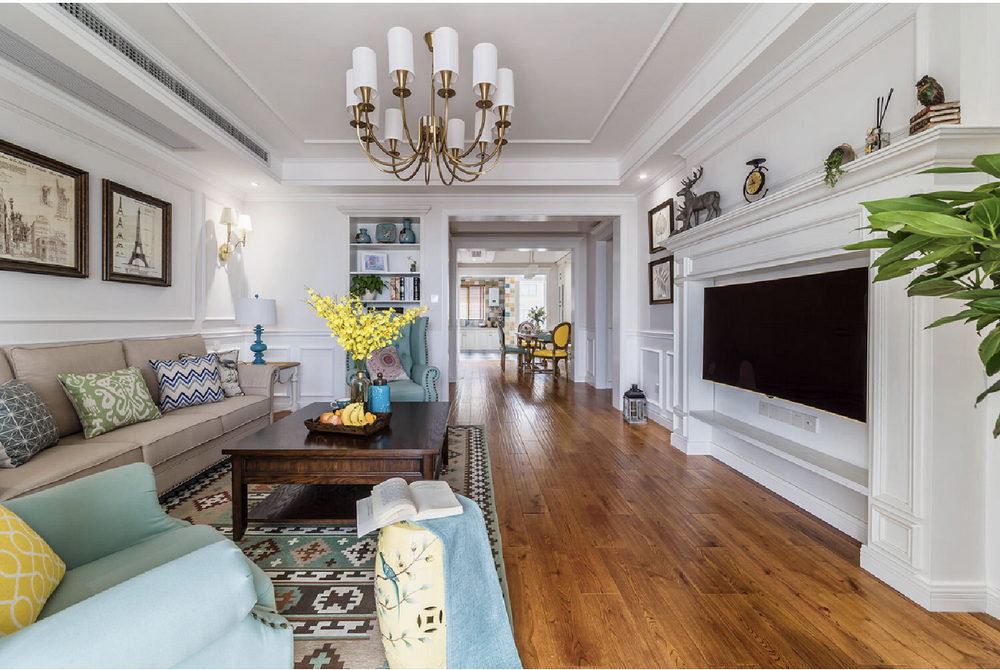 漁牧小區130平美式風格裝修效果圖