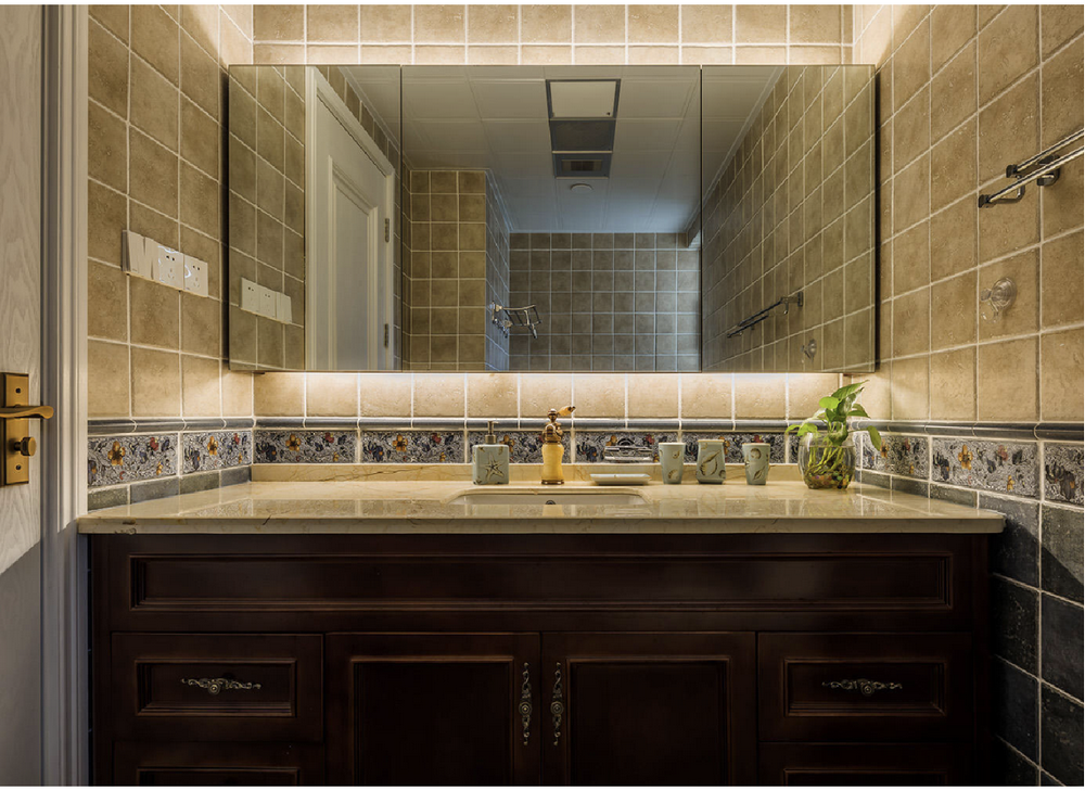 漁牧小區130平美式風格裝修效果圖