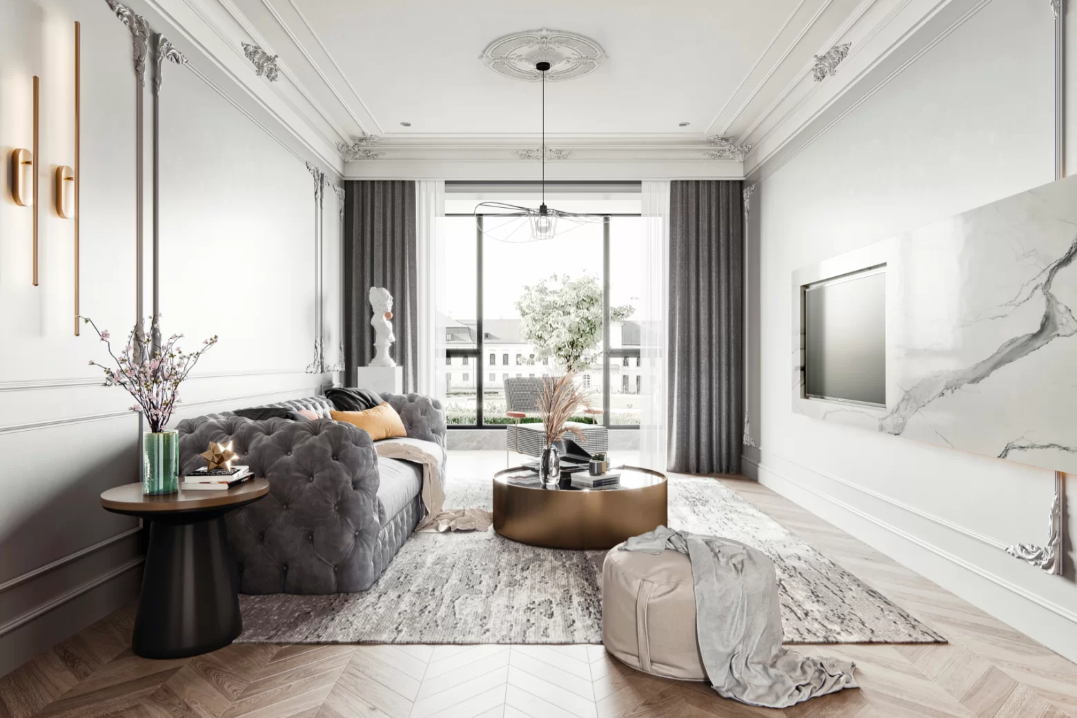 大華濱江天地法式輕奢風格裝修效果圖