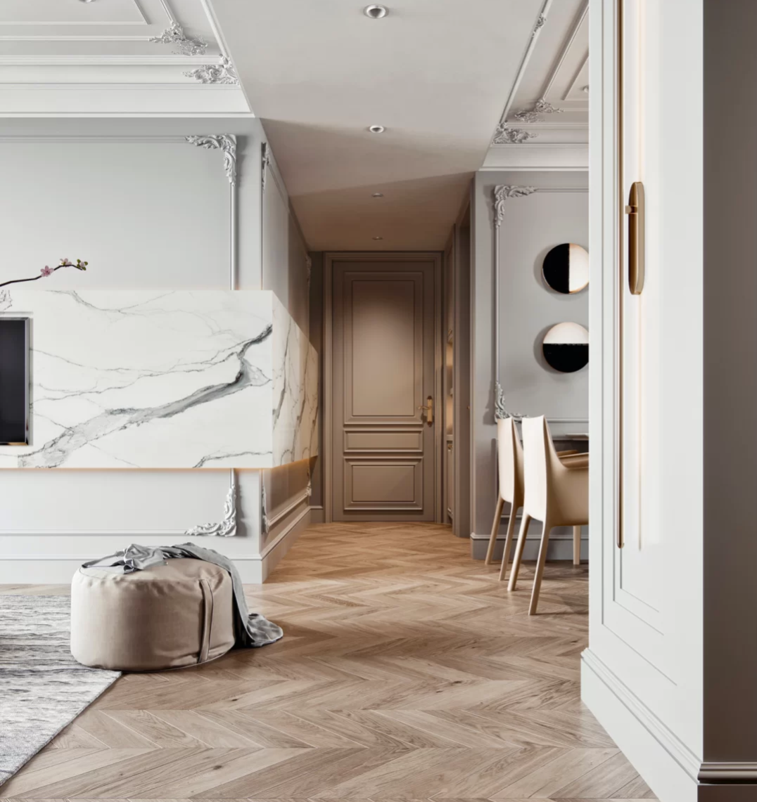 大華濱江天地法式輕奢風格裝修效果圖