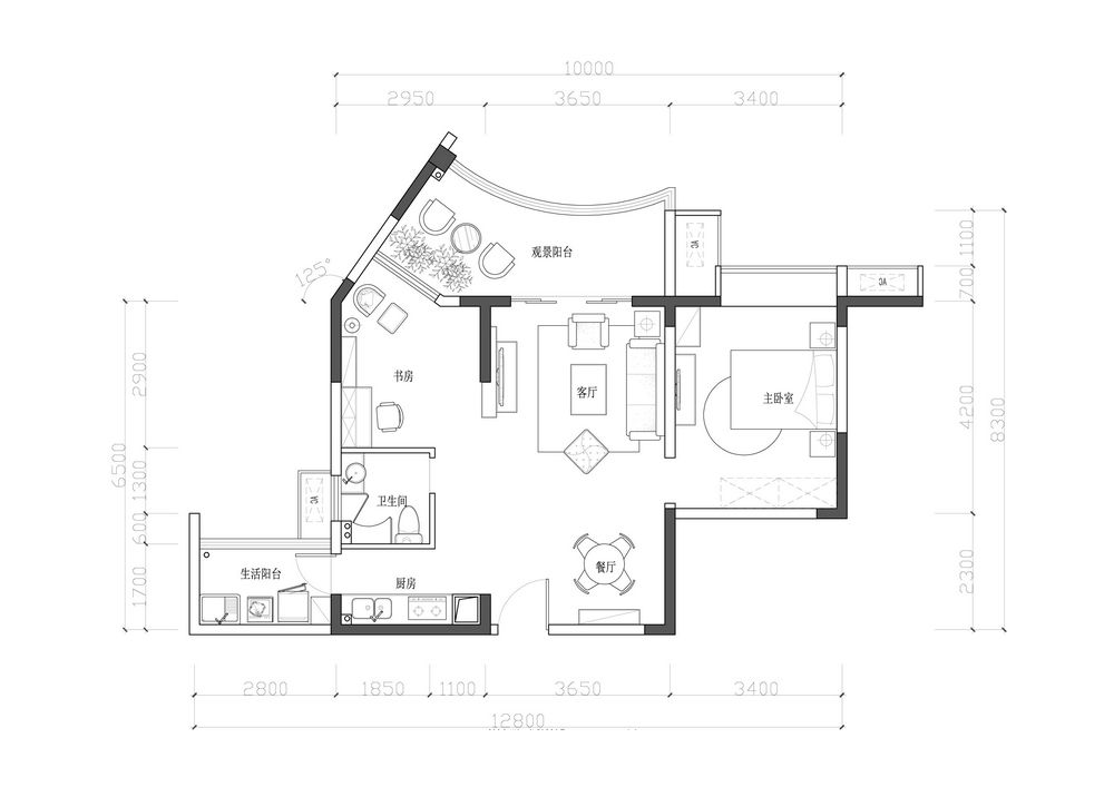 中天國際公館現代風格裝修效果圖