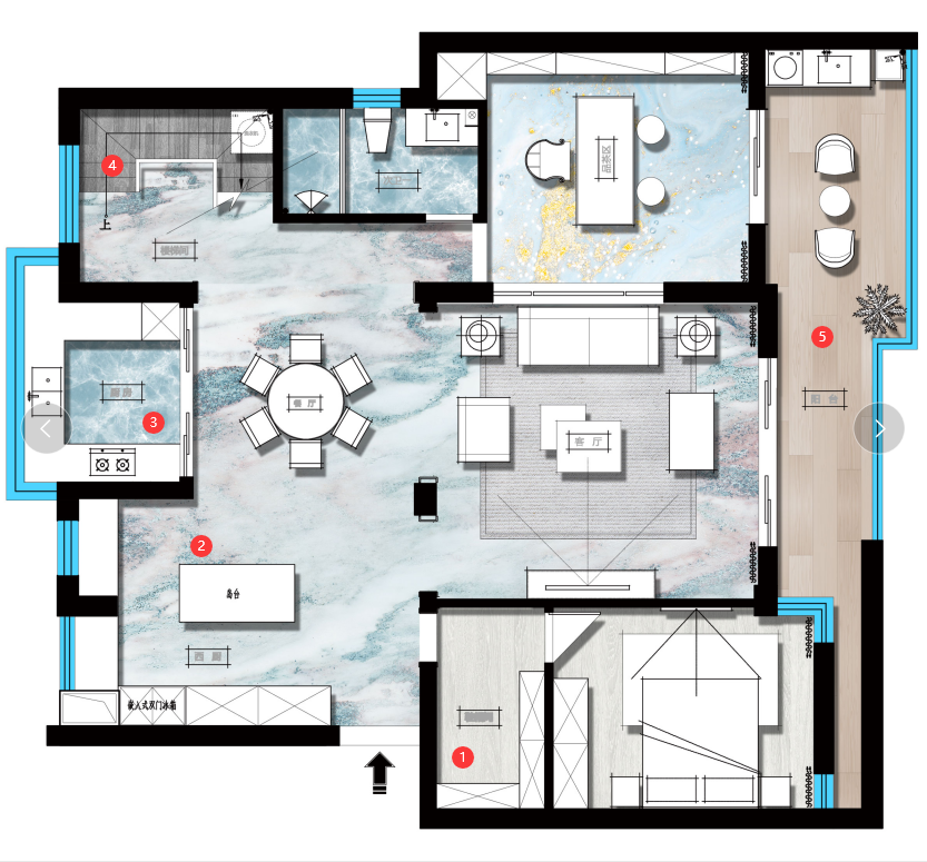水岸星城混搭風格平面設計圖
