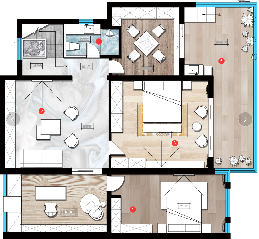 水岸星城混搭風格平面設計圖