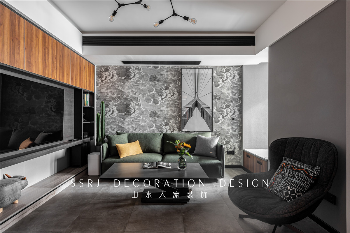 濱湖壹號混搭工業風格裝修效果圖