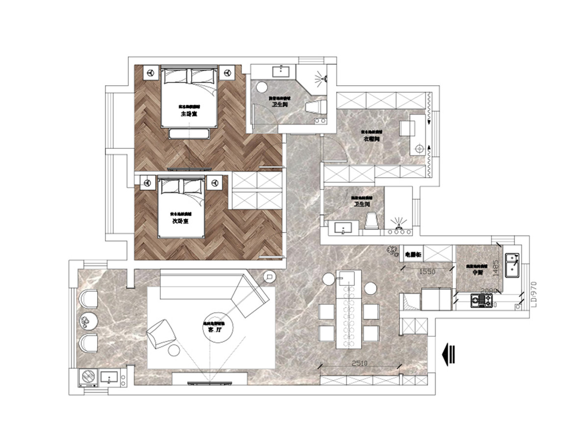 大華鉑金瑞府現代簡約風格裝修設計圖